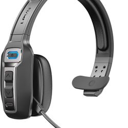 LEVN Bluetooth Headset with Microphone, Trucker Bluetooth Headset with AI Noise Cancelling & Mute Button, Wireless On-Ear Headphones 60 Hrs Working Ti