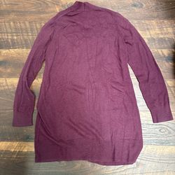 Open front burgundy cardigan sweater size xs