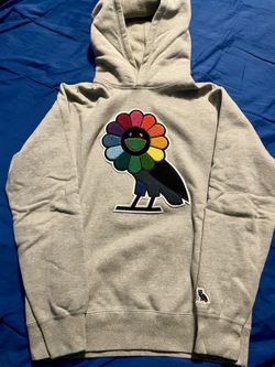 OVO OG Owl Murakami Color Wheel Patch Grey Pullover Hoodie