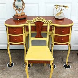 Antique Vanity/Desk with Chair 
