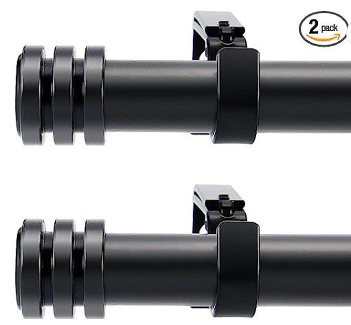 Black Curtain Rods for Window 28 to 48 inch(2.3-4 Feet)