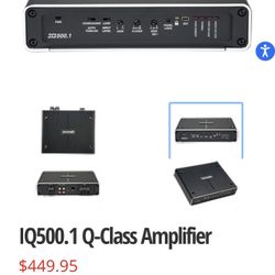 IQ500.1 The IQ500.1 Mono Amplifier delivers power in a sophisticated yet simplistic design.