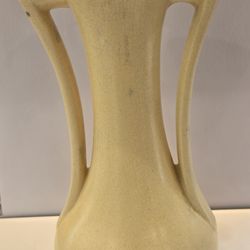 Vintage Double Handled Pale Yellow McCoy Vase