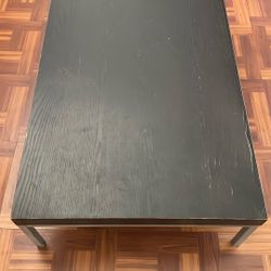 Coffee Table. Center Table In Black Wood With Gray Metal Legs Very Durable 