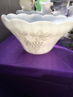 Milk glass punch bowl