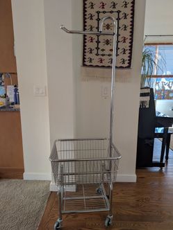 Metal Rolling Laundry Cart