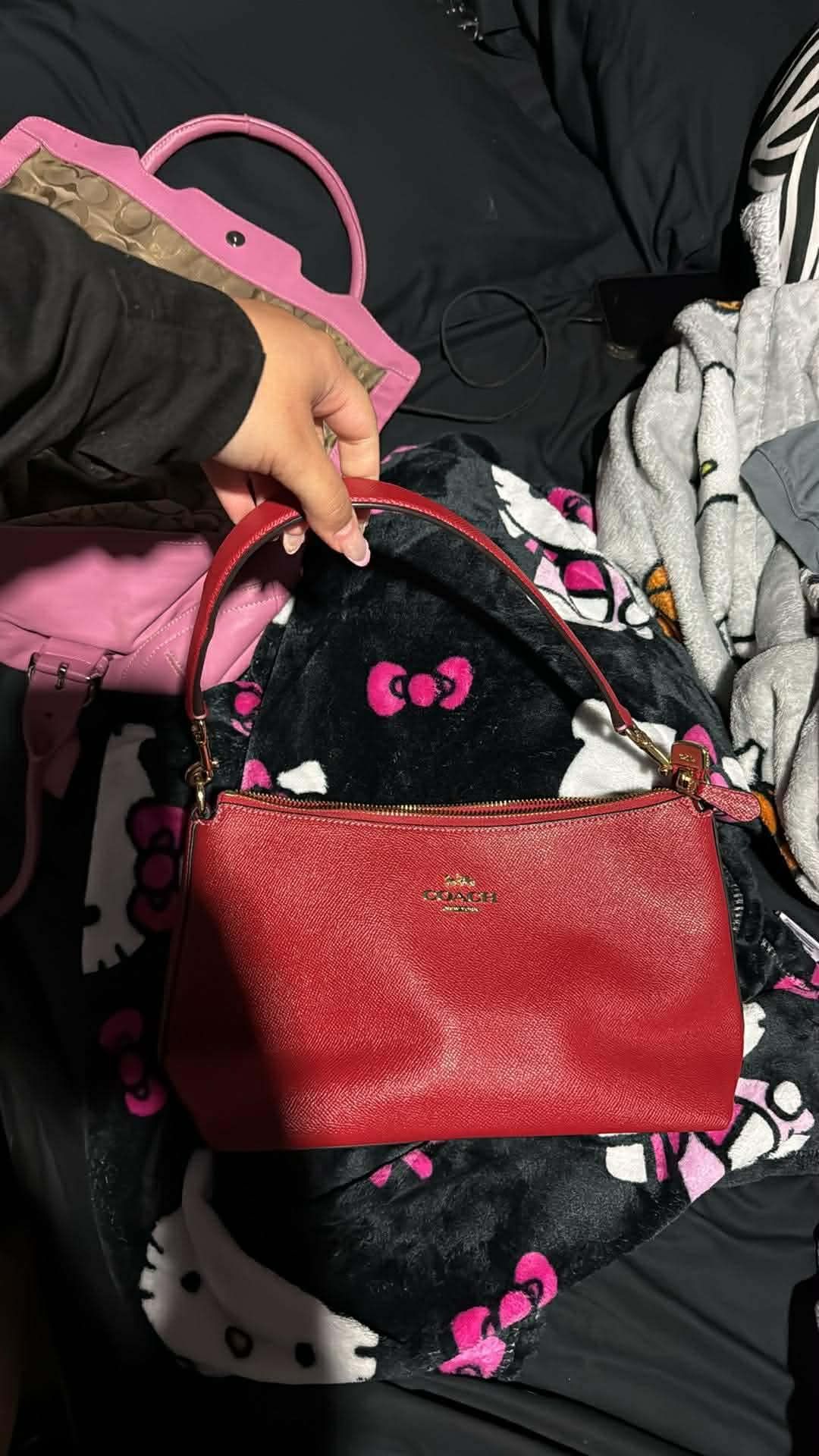 Red Coach Shoulder Bag