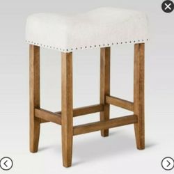 24" Rumford Saddle Counter Height Barstool with Wood Leg - Threshold
