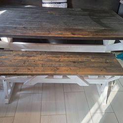 Rustic Farmhouse Table and Bench
