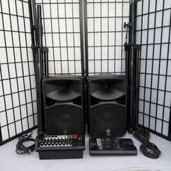 🔊 Yamaha STAGEPAS 600BT Portable PA System + Tripod Speaker Stands – Complete Set