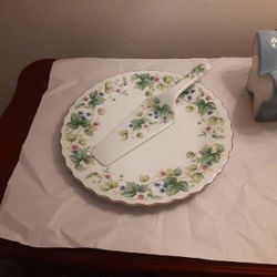 Vintage By  Andrea Sadek Find Bone China Cake  Pie Server Plate   