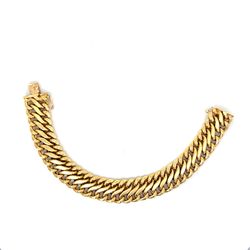 “7.5” Gold Curb Bracelet 14kyg