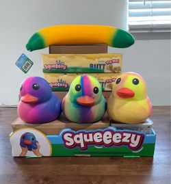 100% Authentic Sunny Days Squeezy Banana / XL Duck / Salted Butter Stick $18 Each Squishy Needoh