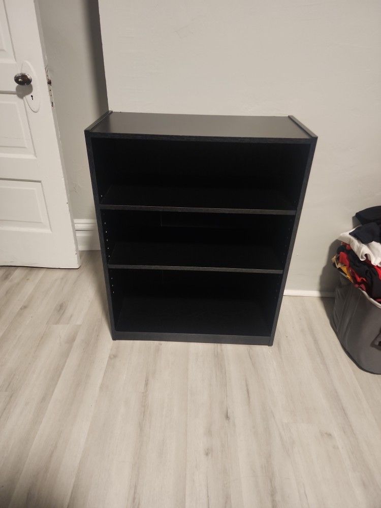 Mainstays 3-Shelf Bookcase with Adjustable Shelves, True Black Oak