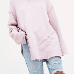 Free People Best Coast Cotton Oversized Tunic in Dust Lavender