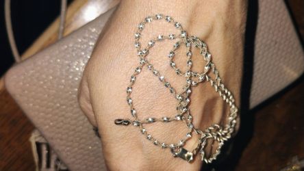 925 sterling silver diamond cut necklace