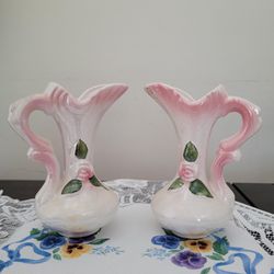 Vintage mini pink porcelain pitcher