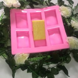 3 Packs Silicon Soap Molds, 6 Cavity Rectangle Silicon