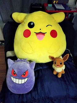 Pokemon Squishmallows and Eevee Plush