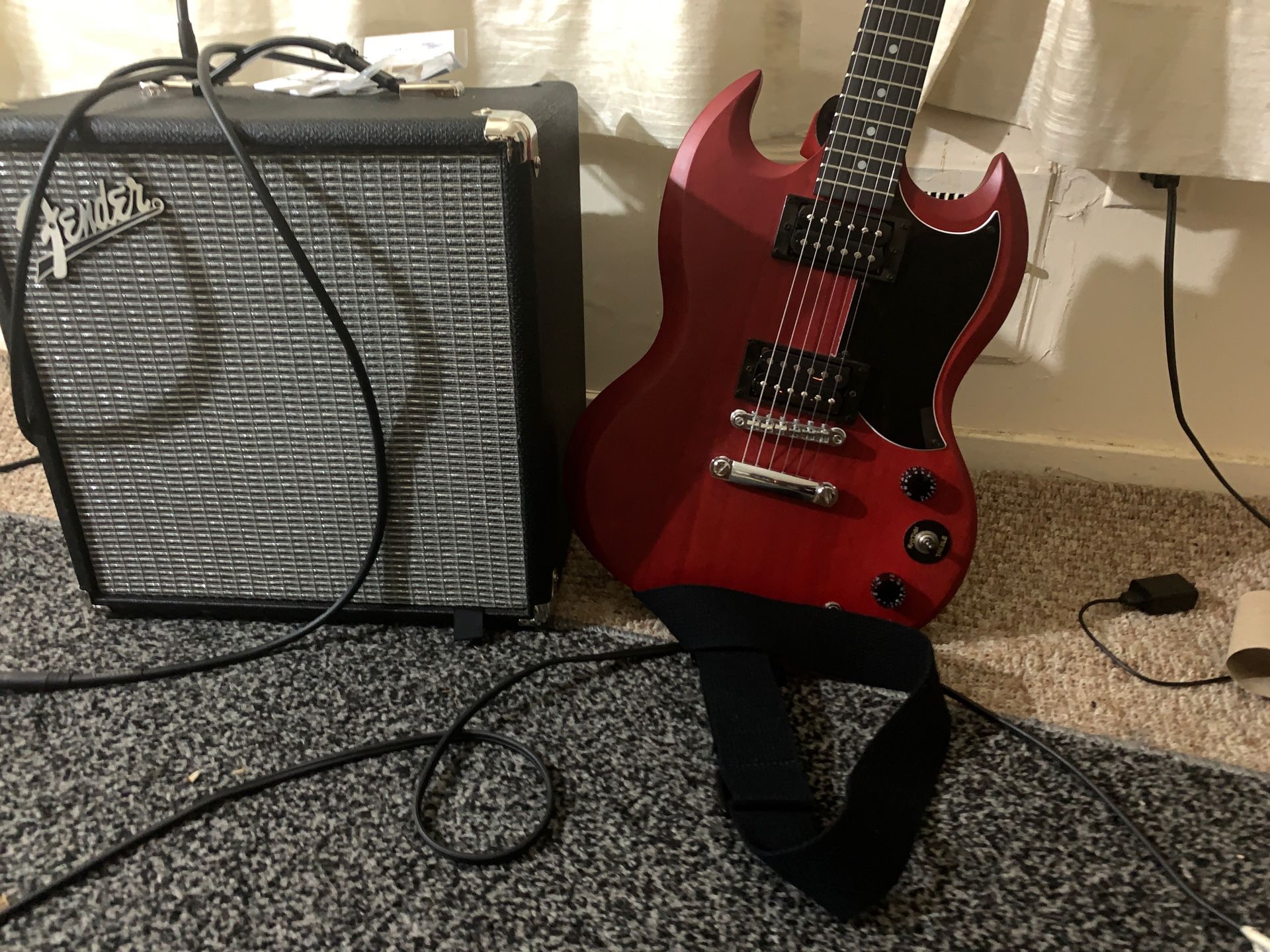Yamaha guitar and amp