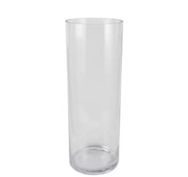 2- 15" Clear Glass Cylinder Vase