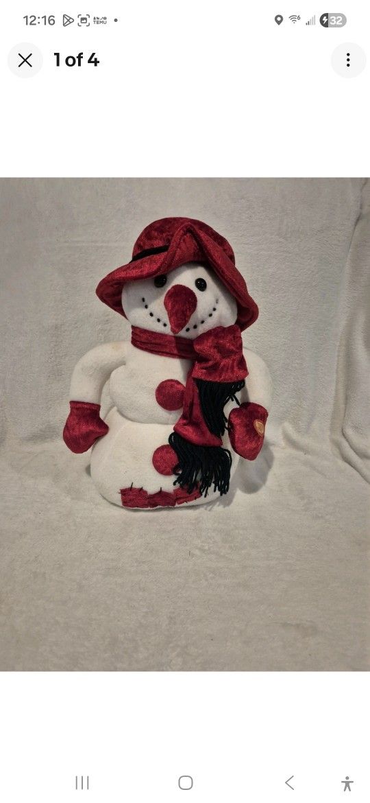 Stuffed Snowman Holiday Decoration