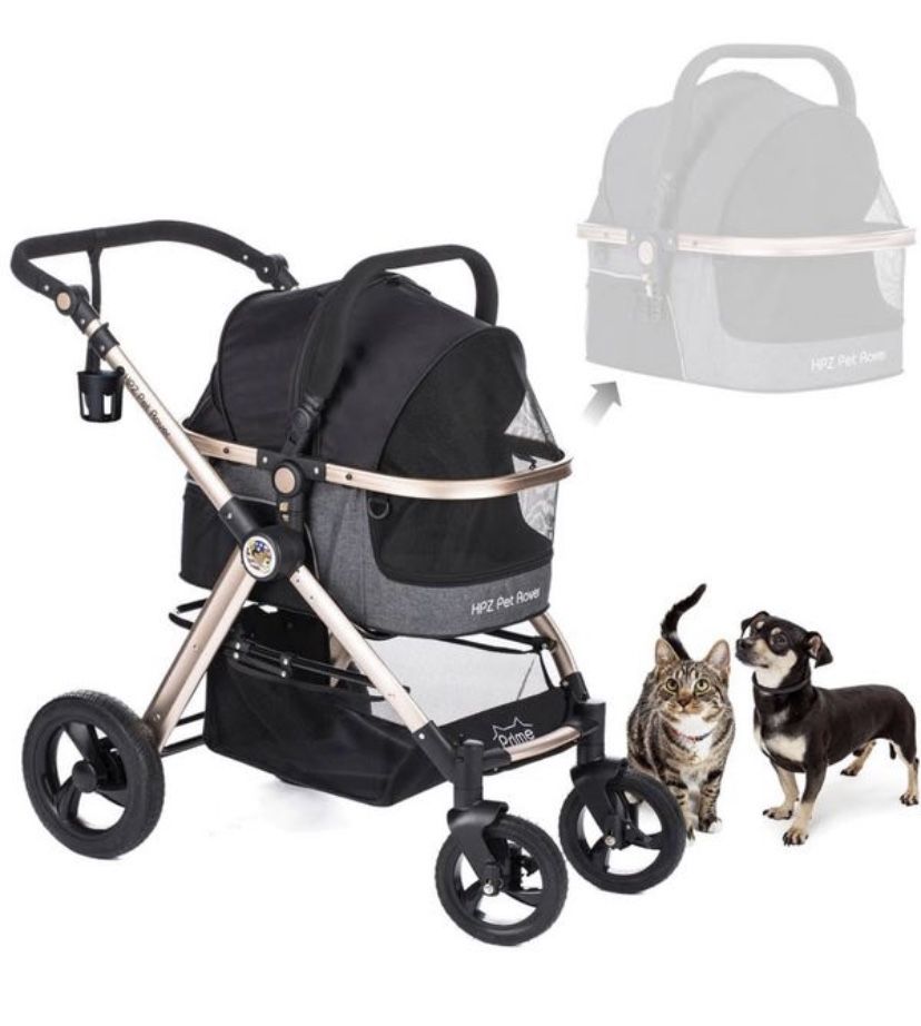 Luxury Per Stroller 3-In-1 For Small/Medium Dogs, Cats And Pets