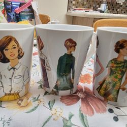 Set Of 3 Simplicity 1960's Coffe Or Tea Cups Collector's Items