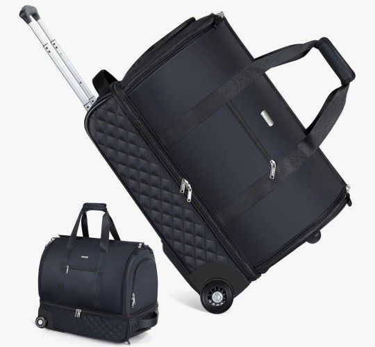 Rolling Convertie Garment Bag for Travel, Black
