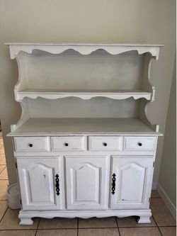 Rustic White Hutch