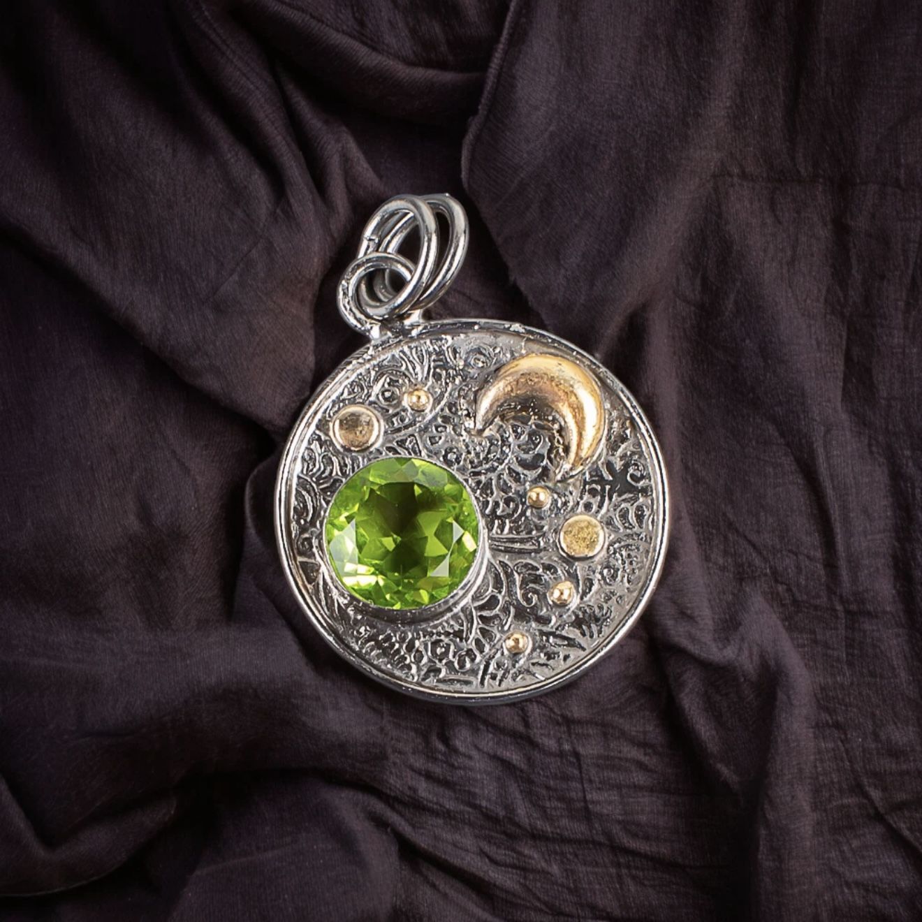 Handmade 925 Sterling Silver Jewelry Pendant Peridot Gemstone Pendant