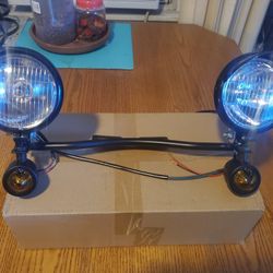 Universal Motorcycle Headlight And  Fog And Passing Turn Signals Light Bar Set 

