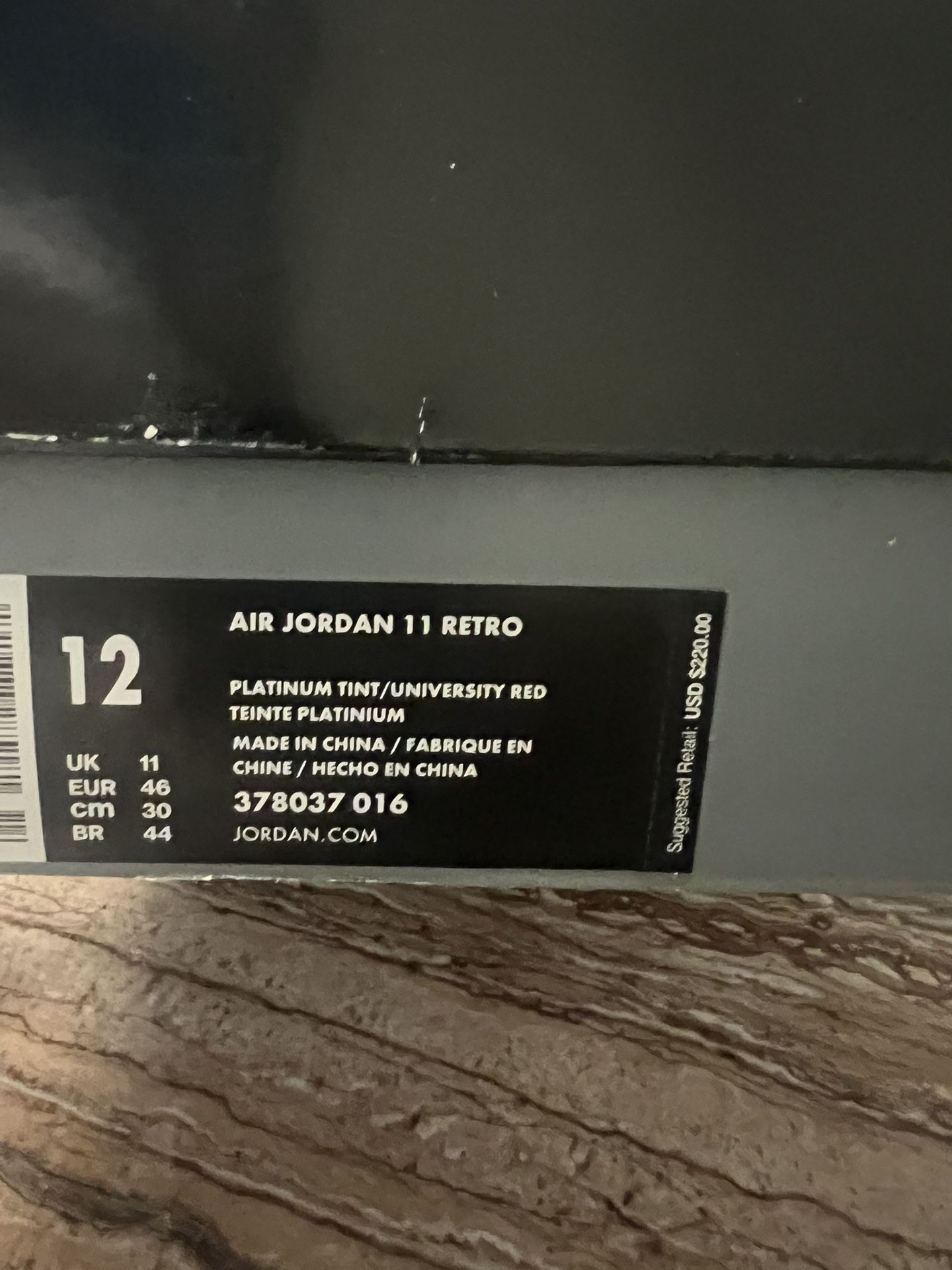 11 retro jordans platinum/tint Size 12