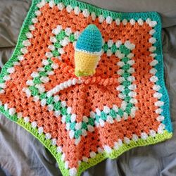 Handmade Crochet Rocket Lovey 