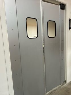 60” x 84” aluminum swinging doors