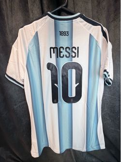 ARGENTINA MESSI #10 SOCCER JERSEY MEN XL WHITE BLUE ADIDAS
