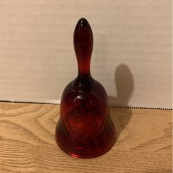 Ruby red glass bell 4 1/2” x 2”