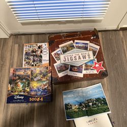 Large Adult jigsaw puzzle lot- 4 count 