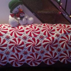 Candy Cane Crochet Afghan
