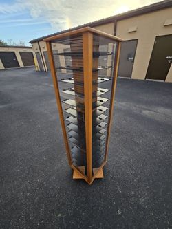 Rotating Wood Display Cabinet Or Case 