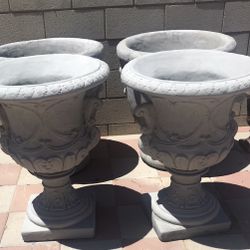 New Flower Pots Made Out Of Cement Beautiful Yard Decoration 