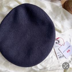 Uniqlo Ines Dela Fressange Paris Women’s Navy Blue 100% Wool Benet Hat One Size