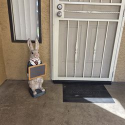 Bunny Statue with Chalkboard
