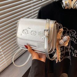Women‘s bag new printed trend niche fashion versatile solid color design simple foreign style cross-body bag