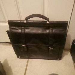 Men's Vintage Black Leather Briefcase 