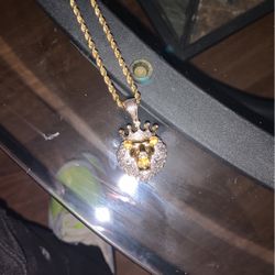 Lion 14kt Pendant And Chain 