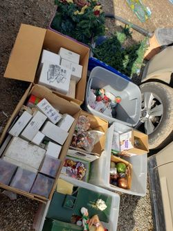 Huge Christmas Decoration Lot Dept 56 Vintage More