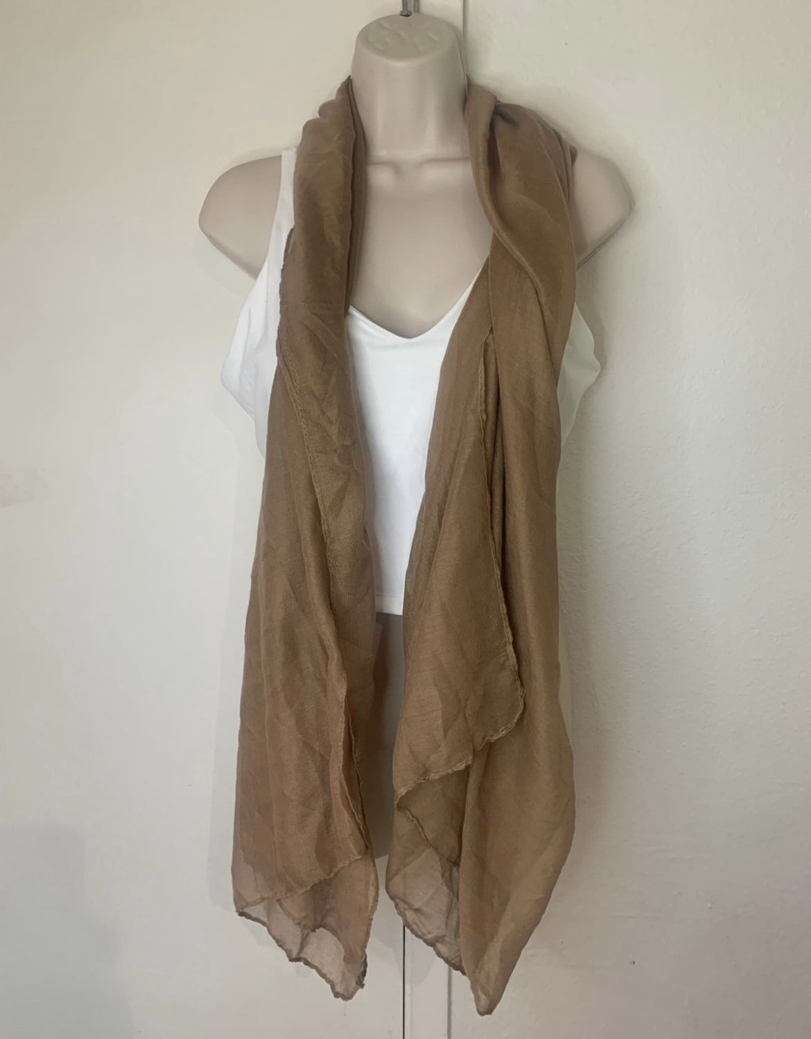 Taupe Scarve Lady Light Solid Scarf Wrap Shawl. (T)