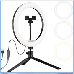 10" Selfie Ring Light with Tripod & Phone Holder