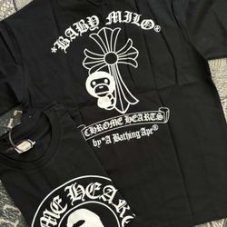 black chrome hearts bape shirt 